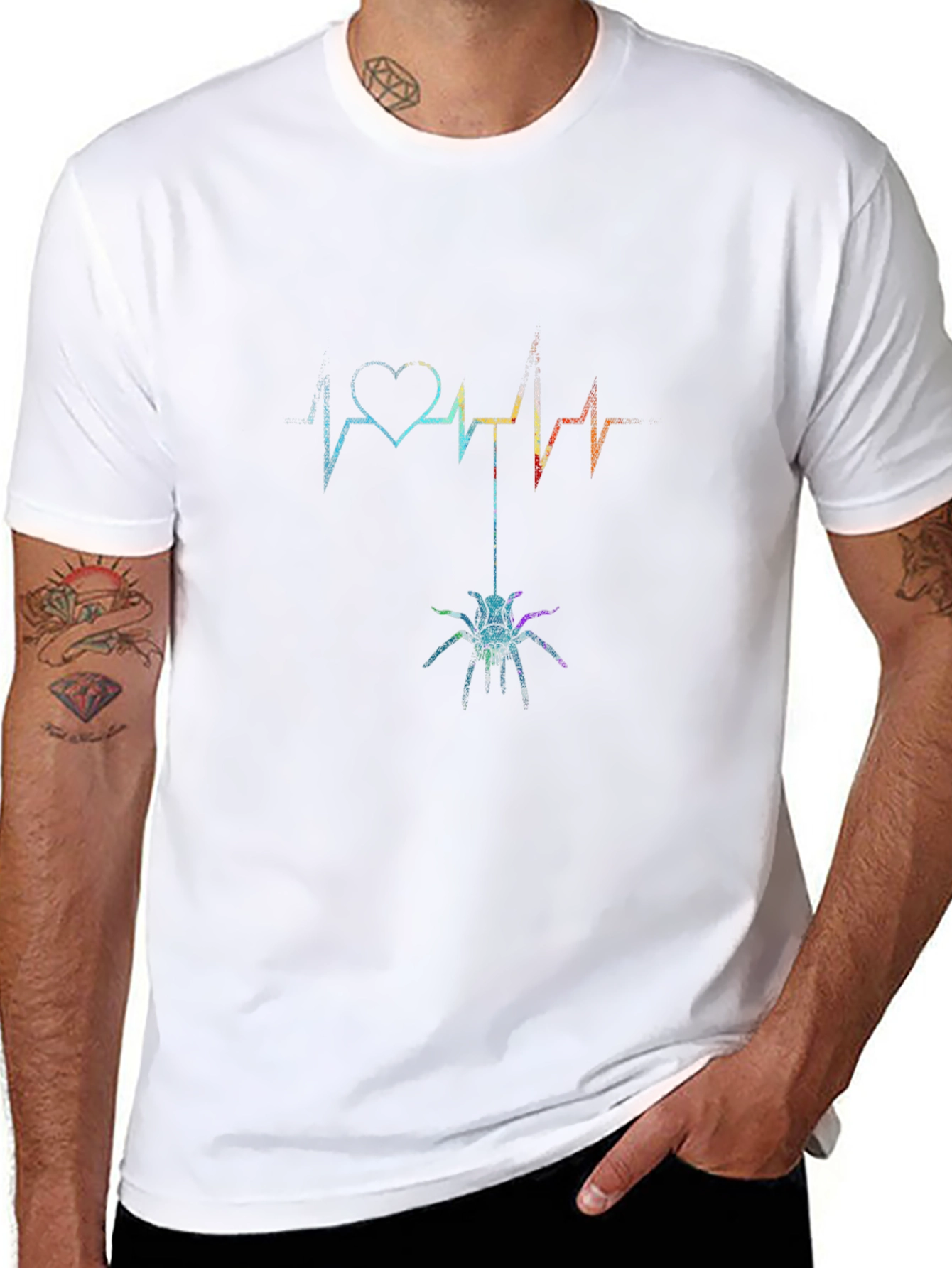 Heartbeat Spider Graphic Tee - Unique Design