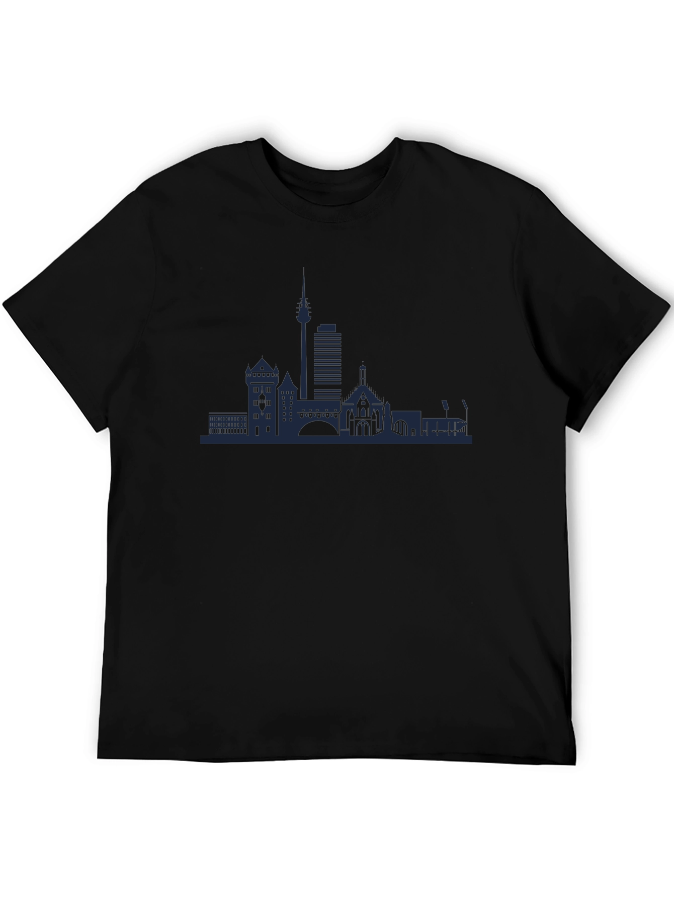 Dusseldorf Skyline Mens Graphic Tee - Black