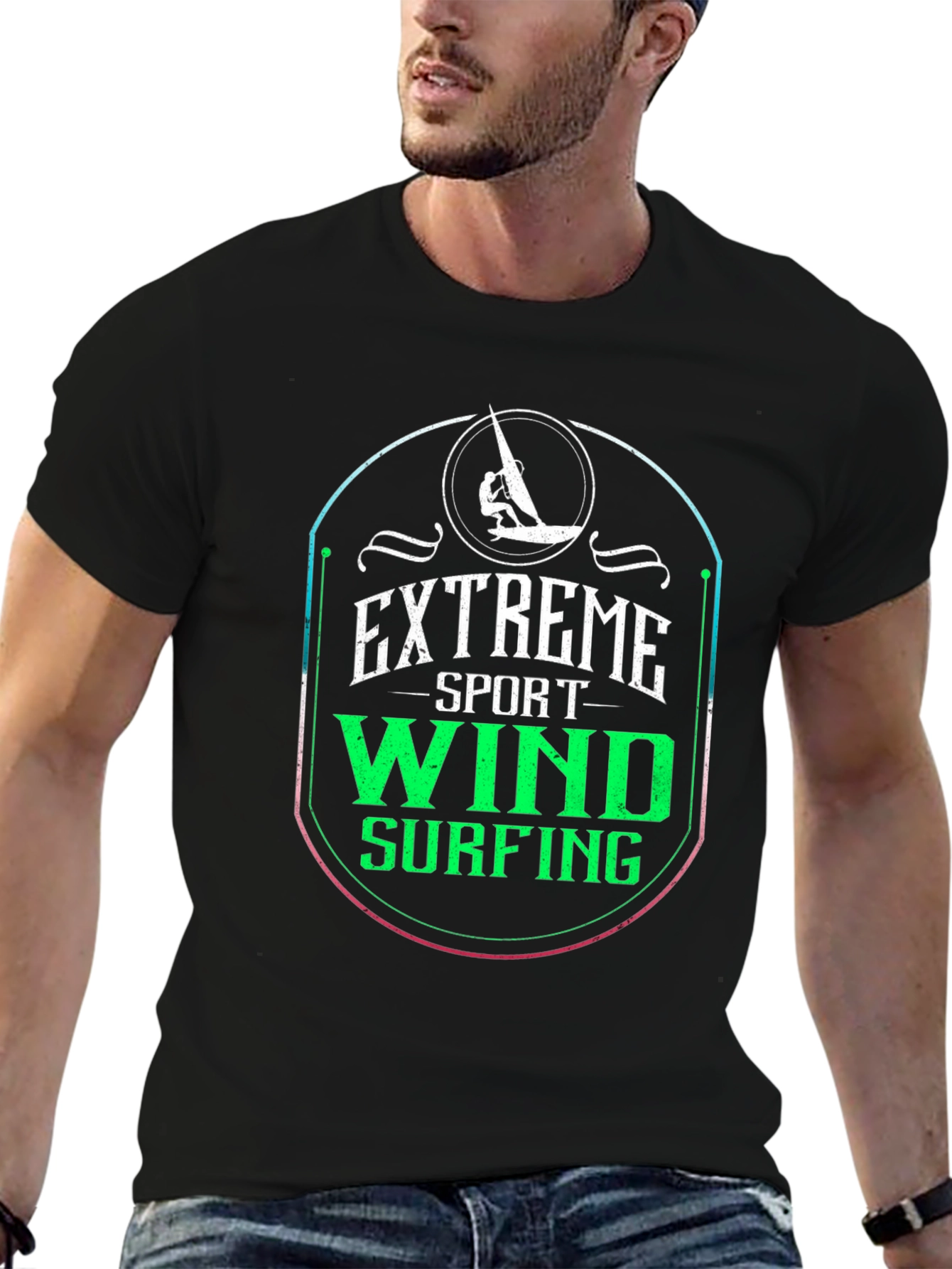 Extreme Sport Wind Surfing Graphic Tee