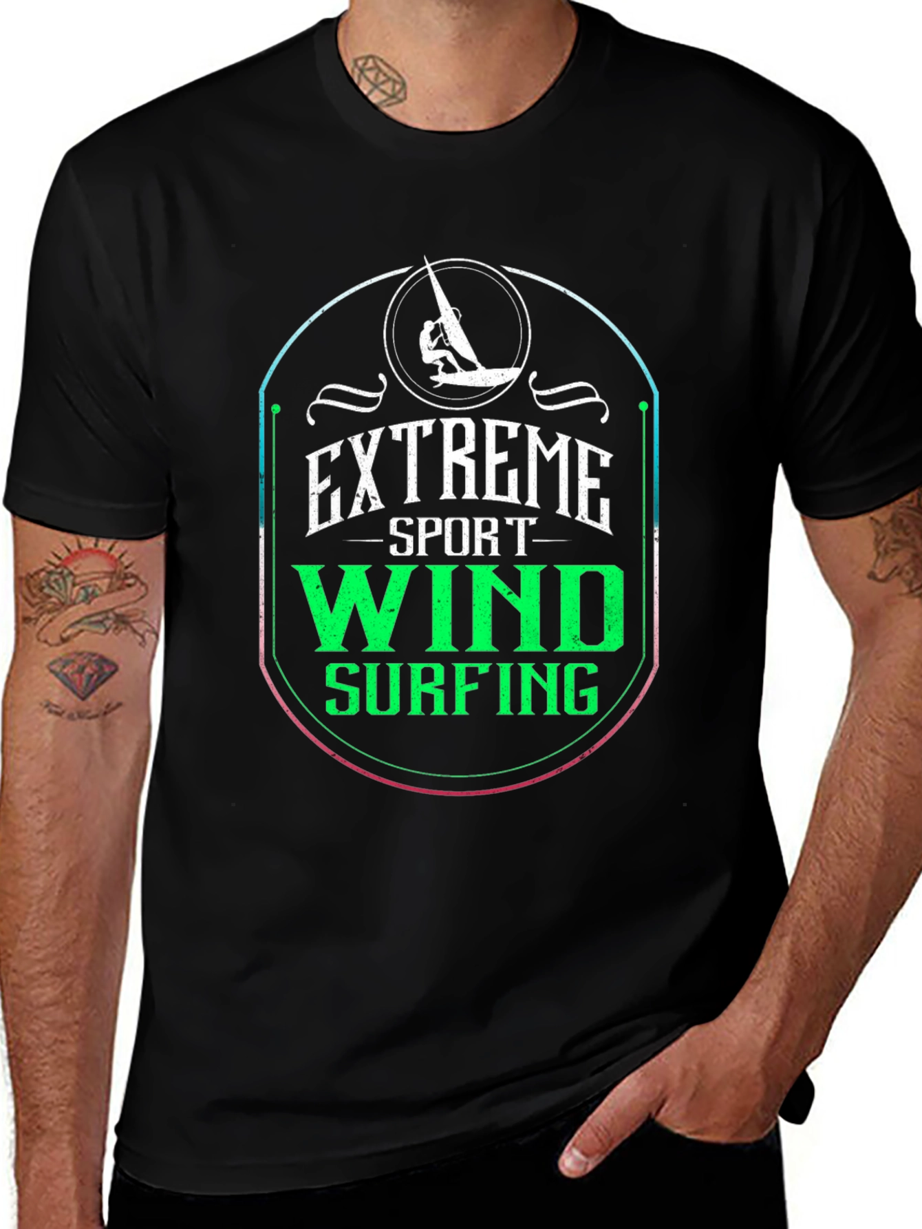 Extreme Sport Wind Surfing Graphic Tee