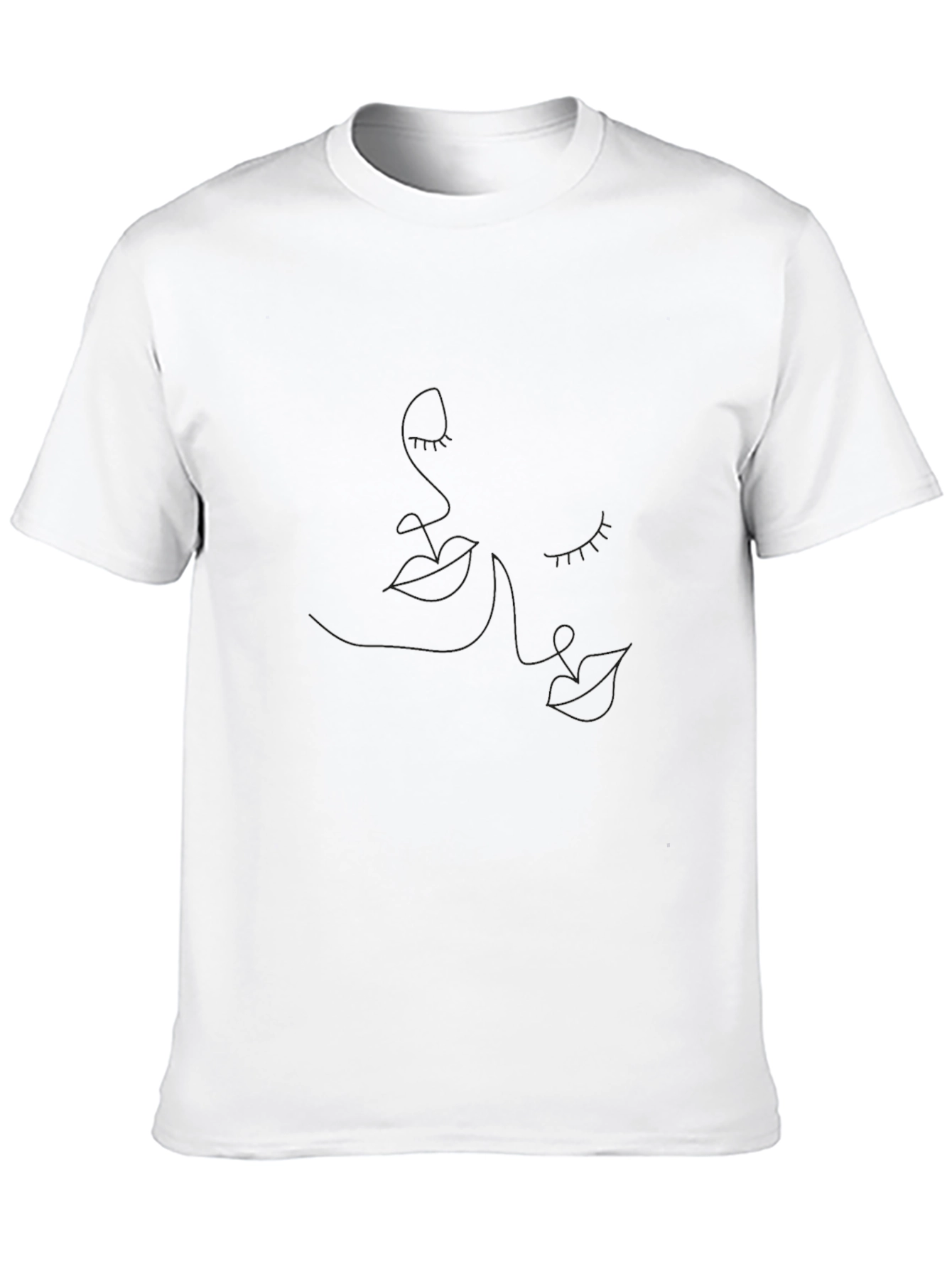 Minimalist Line Art Black T-Shirt