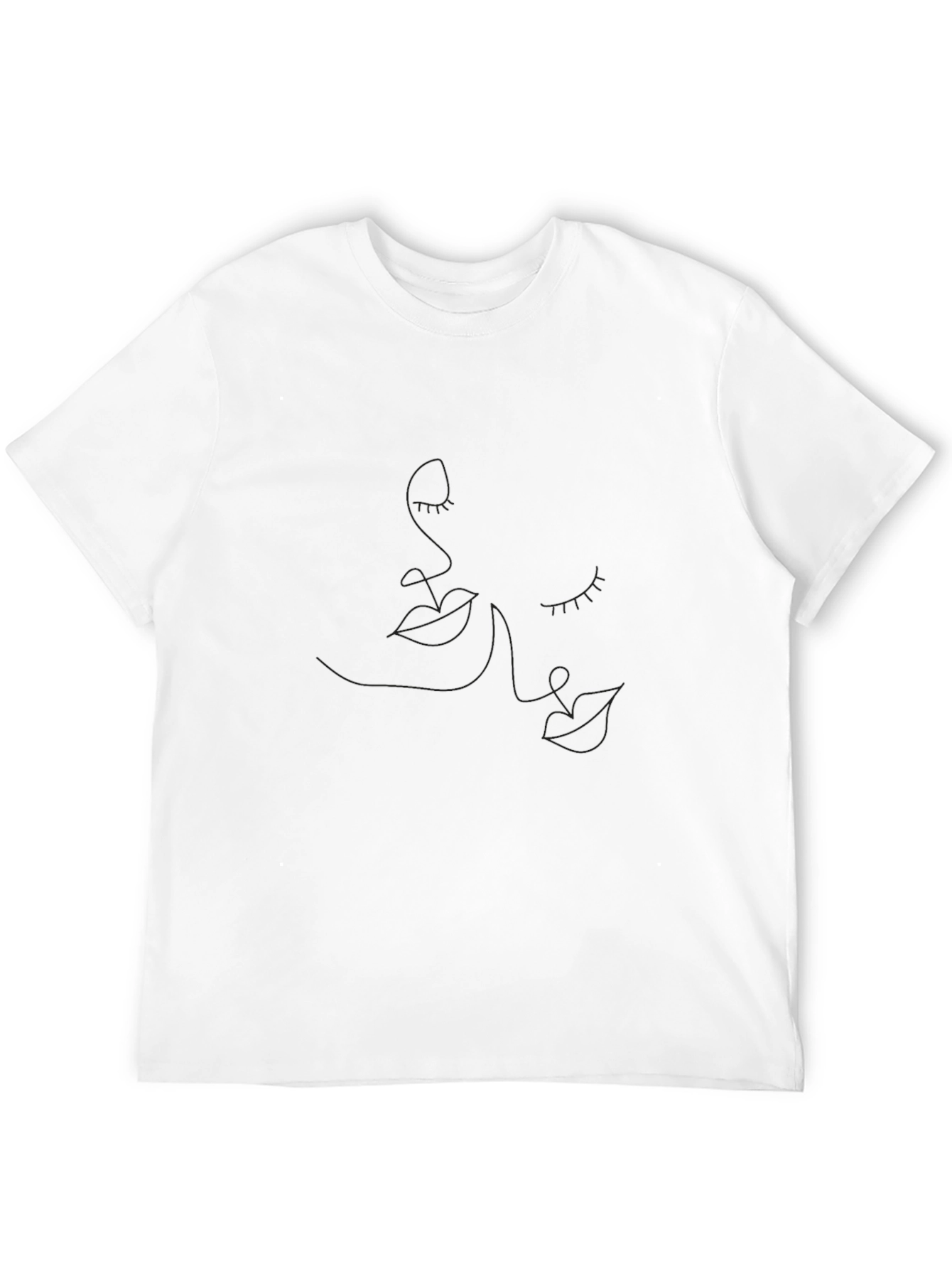 Minimalist Line Art Black T-Shirt