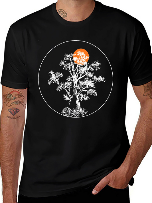 Tree Silhouette Graphic Black T-Shirt
