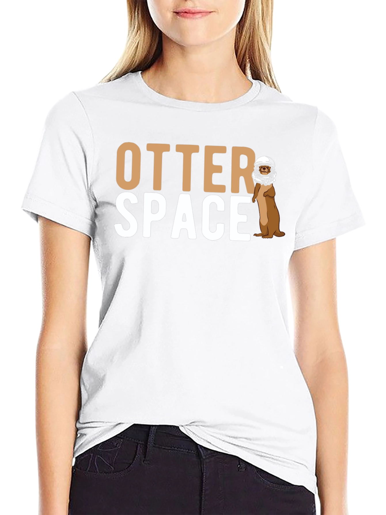 Otter Space Graphic T-Shirt - Novelty Astronaut Otter Tee