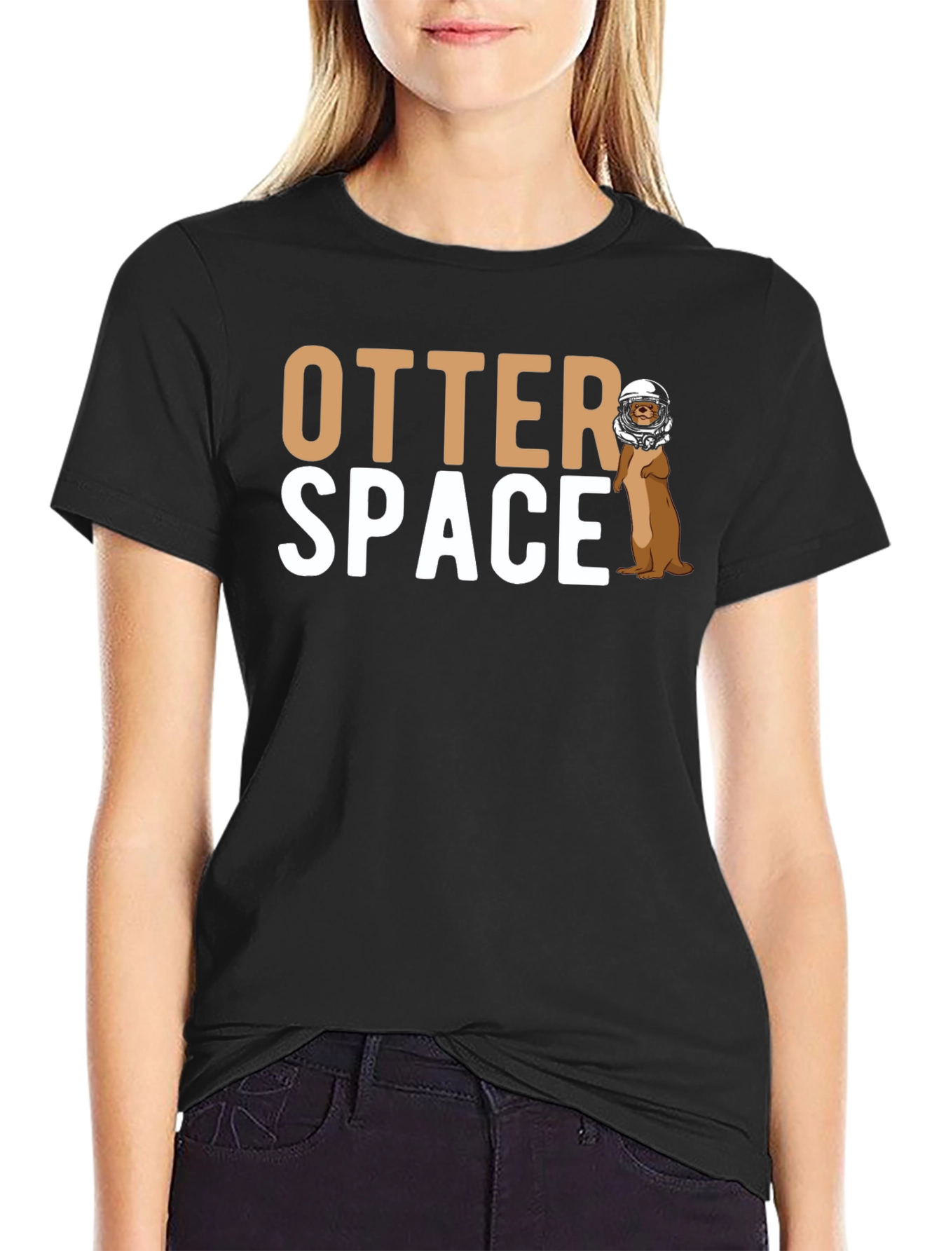 Otter Space Graphic T-Shirt - Novelty Astronaut Otter Tee