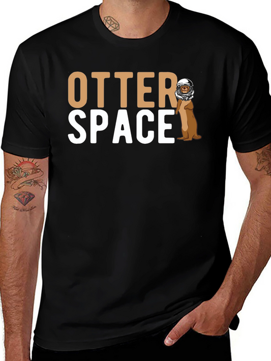 Otter Space Graphic T-Shirt - Novelty Astronaut Otter Tee
