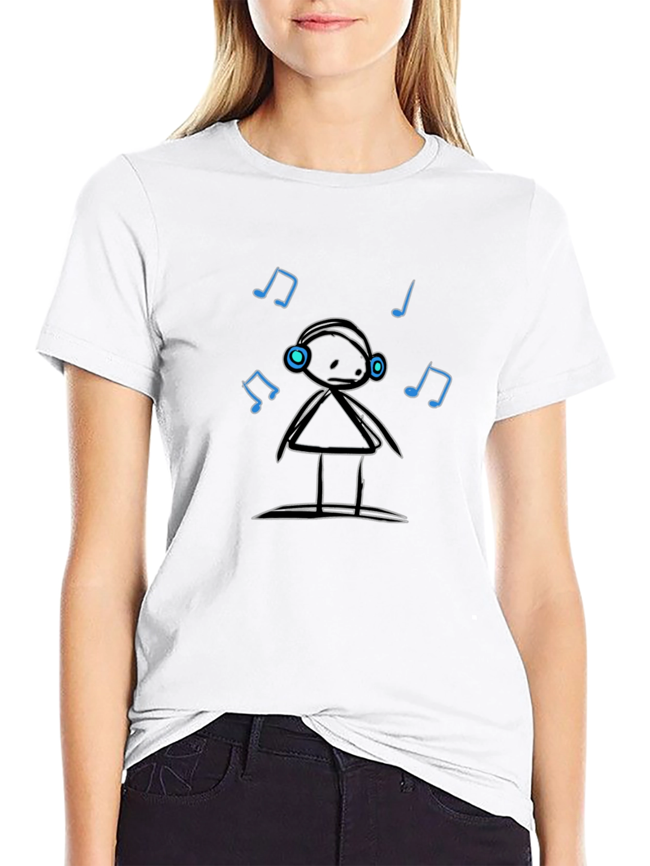 Musical Stick Figure Black T-Shirt