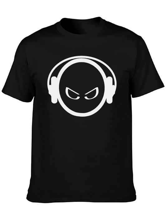 DJ Mask Graphic Tee - Black Cotton Blend