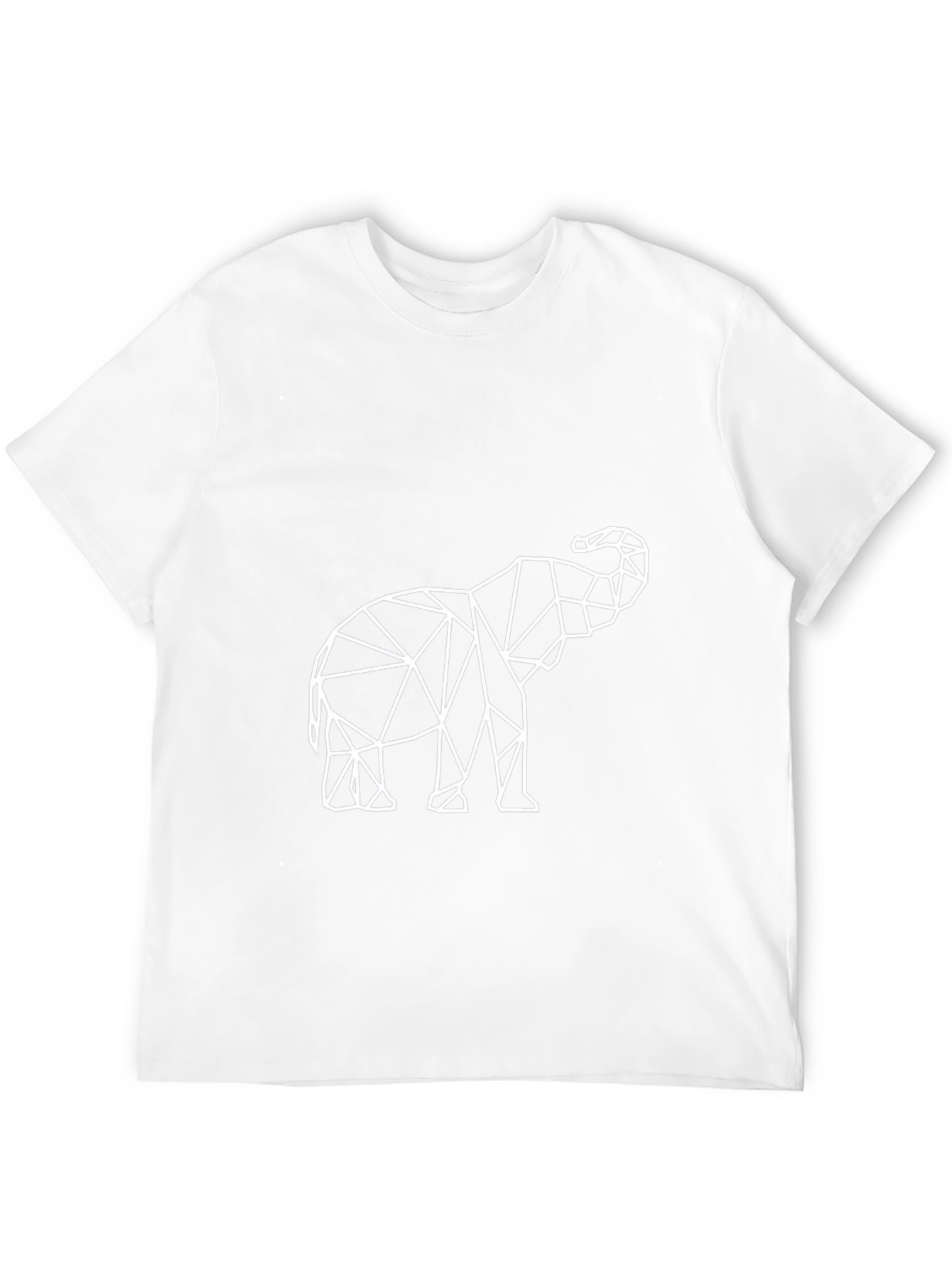 Geometric Elephant Print Black T-Shirt