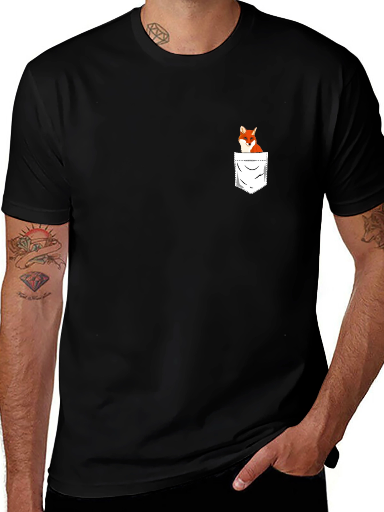 Pocket Fox Graphic T-Shirt