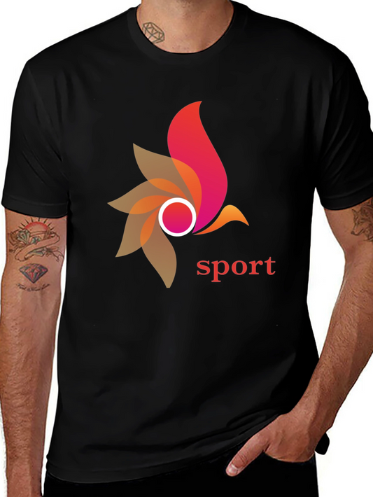 Stylish Sport Graphic Black T-Shirt