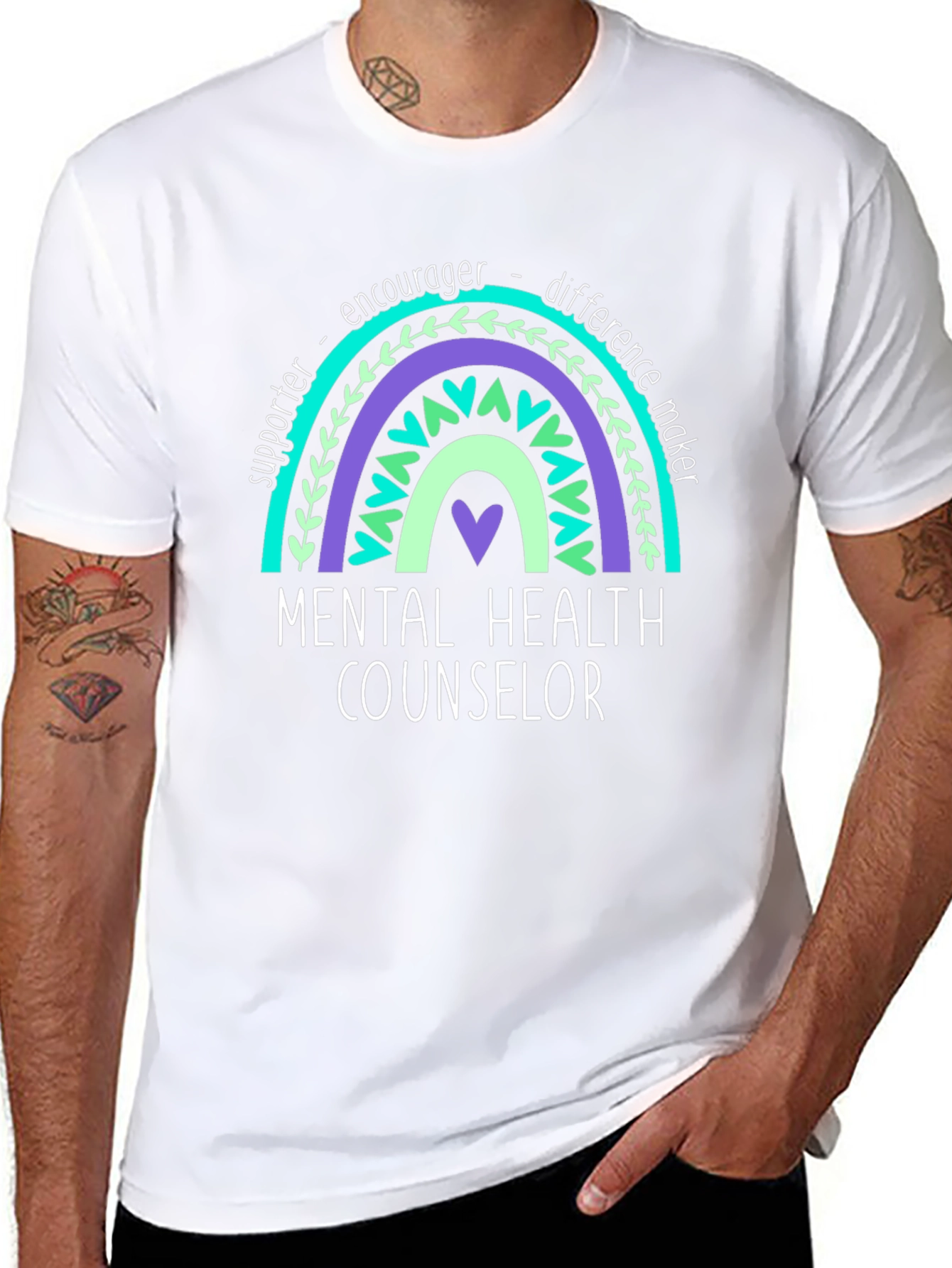 Mental Health Counselor Rainbow T-Shirt