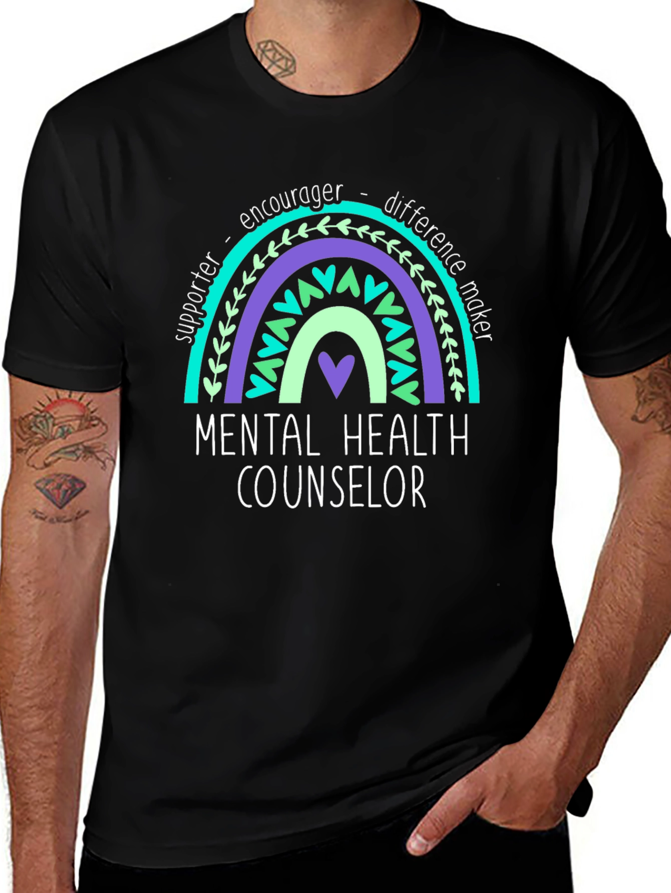 Mental Health Counselor Rainbow T-Shirt