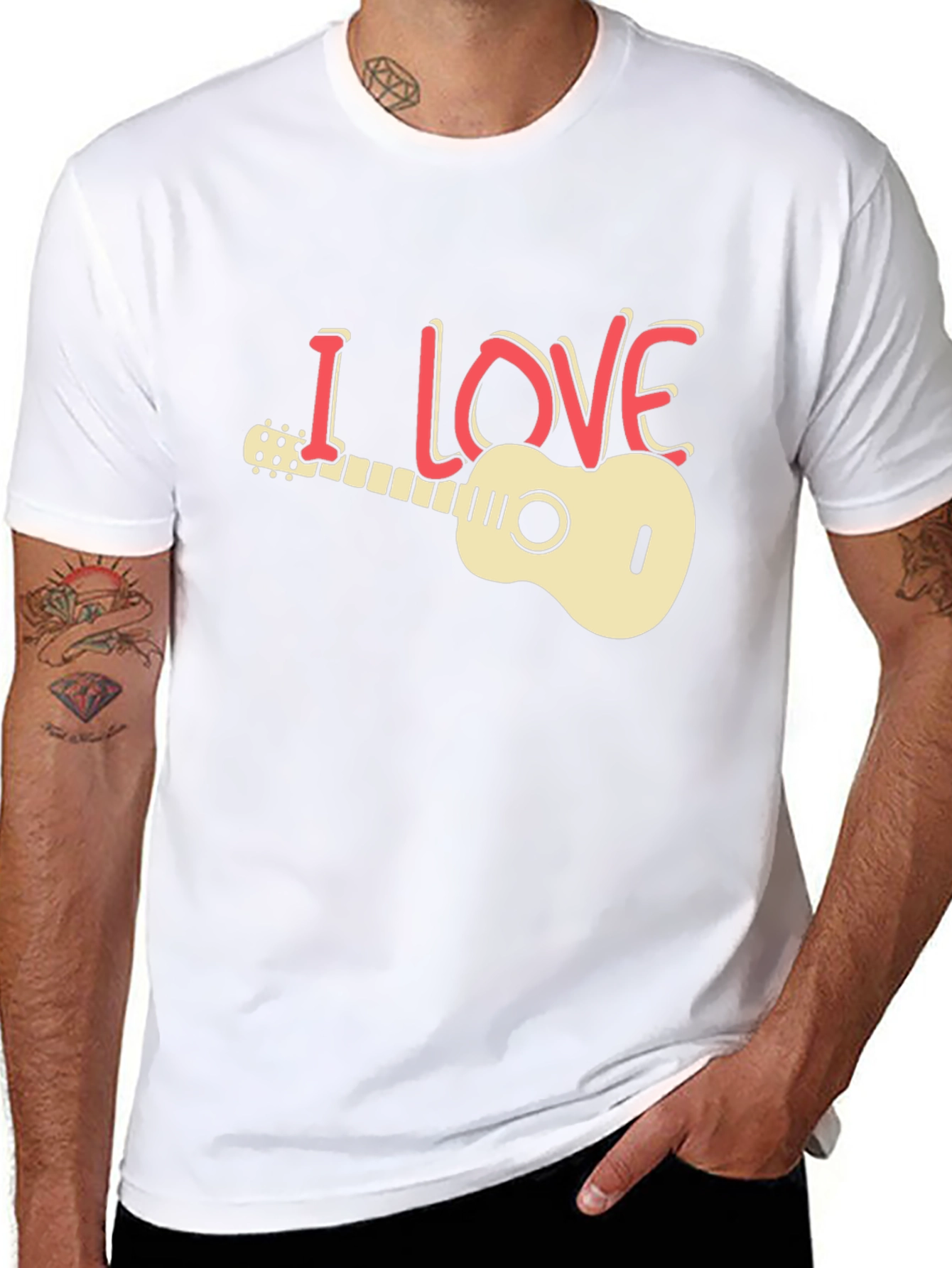 I Love Guitar Graphic T-Shirt - Musician Tee