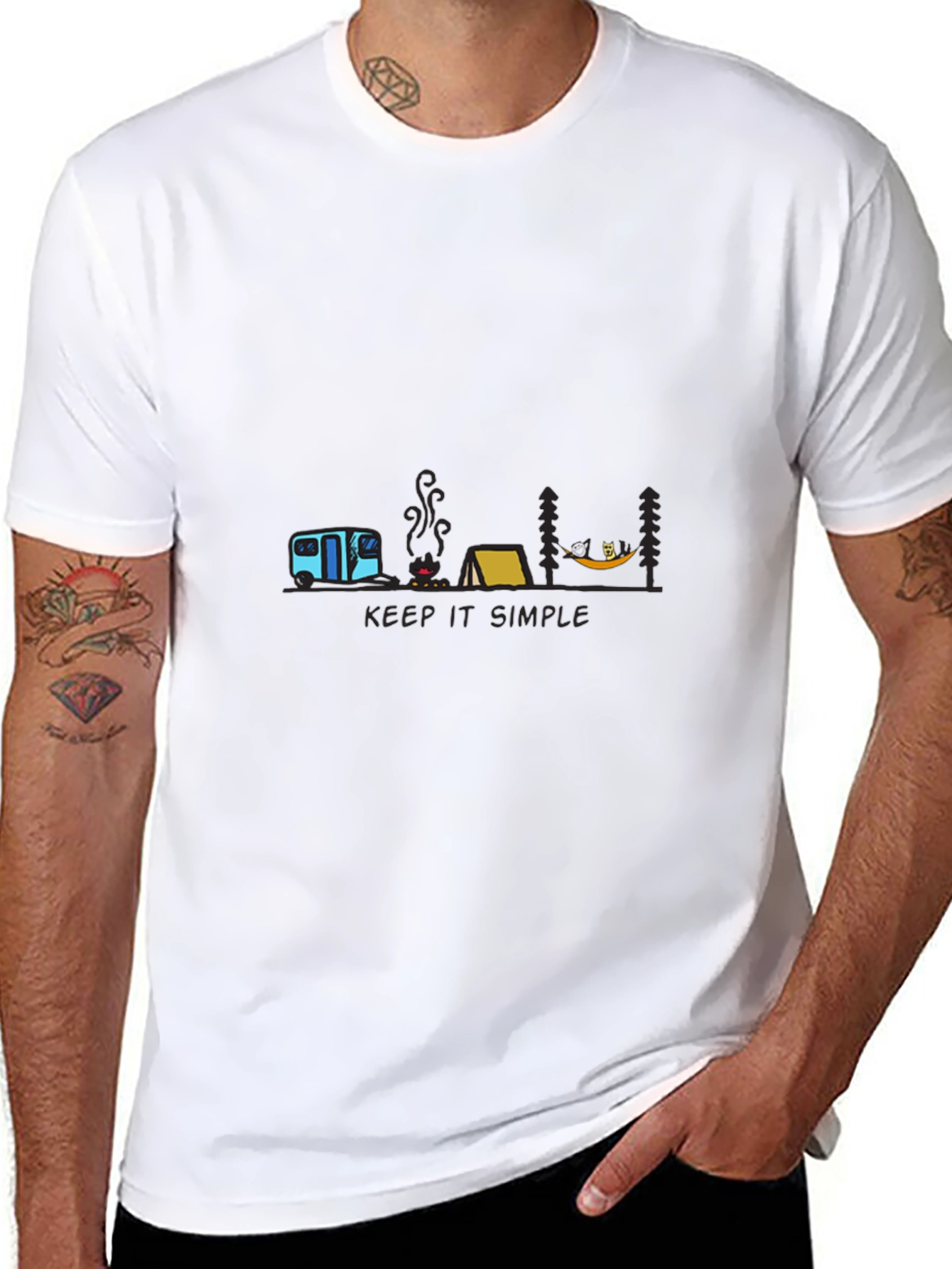 Keep It Simple Camping T-Shirt - Black