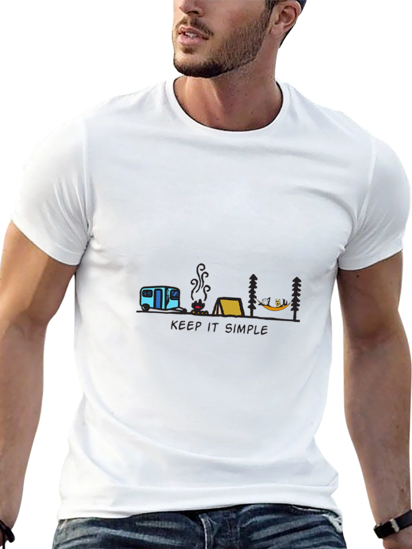 Keep It Simple Camping T-Shirt - Black