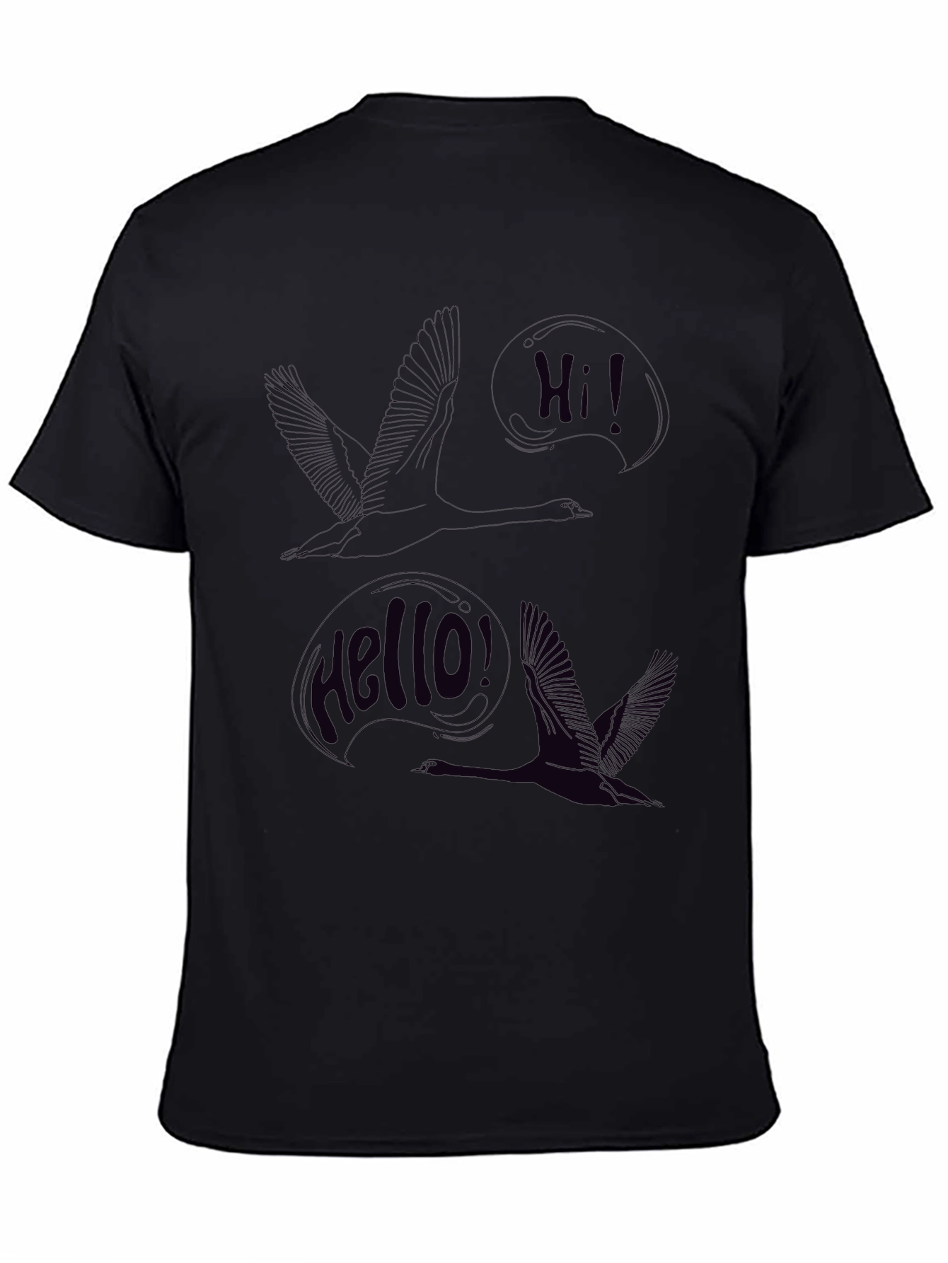 Mens Black Swan Graphic Print Tee