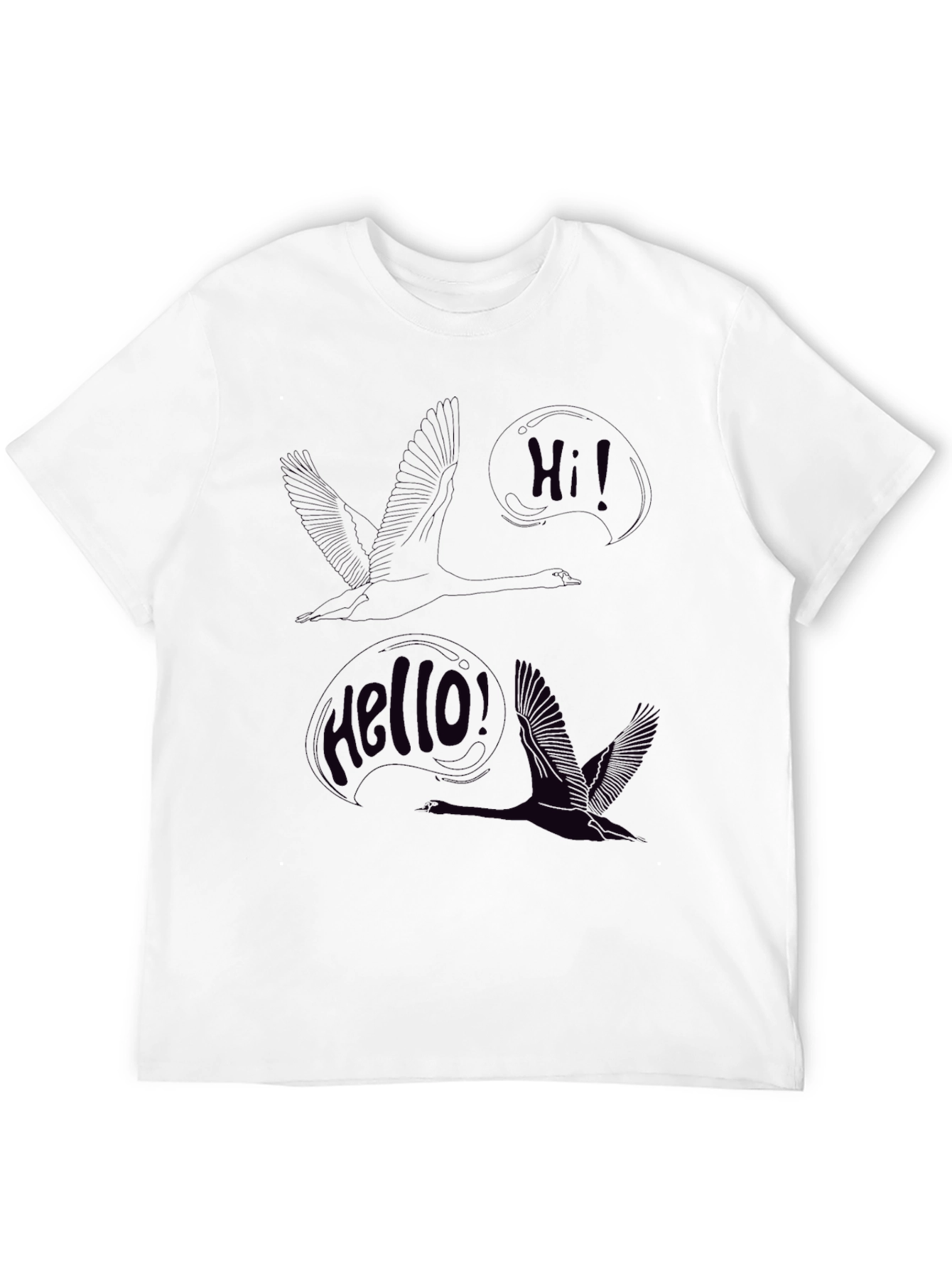 Mens Black Swan Graphic Print Tee