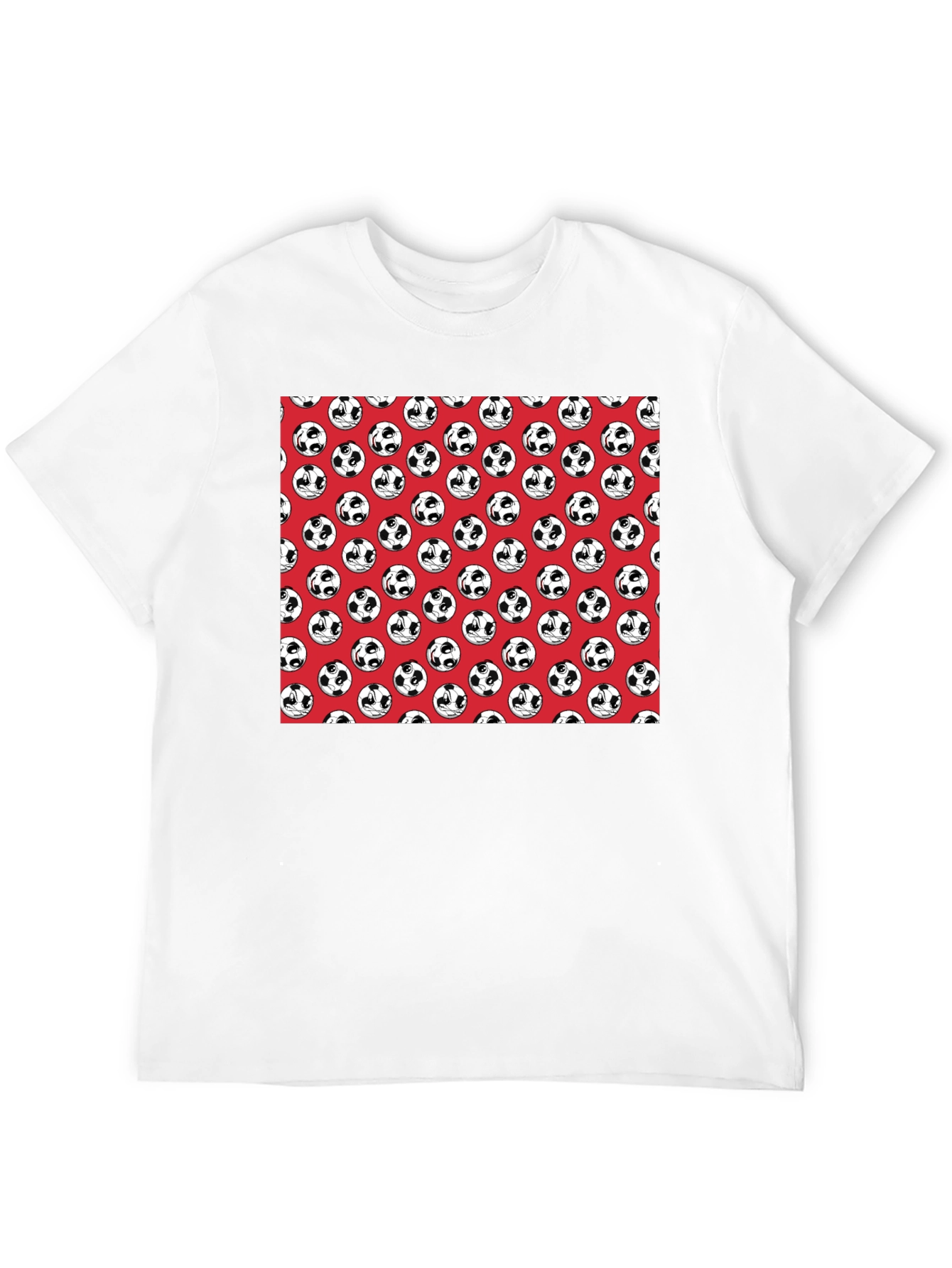 Panda Soccer Ball Pattern Mens Black T-Shirt