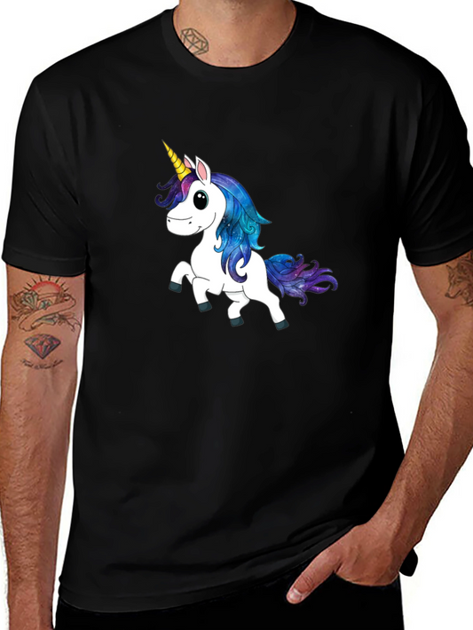 Unicorn Graphic Print Black T-Shirt