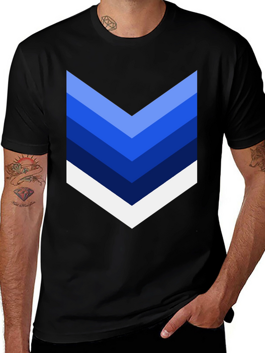 Chevron Stripe Graphic Tee - Casual Style
