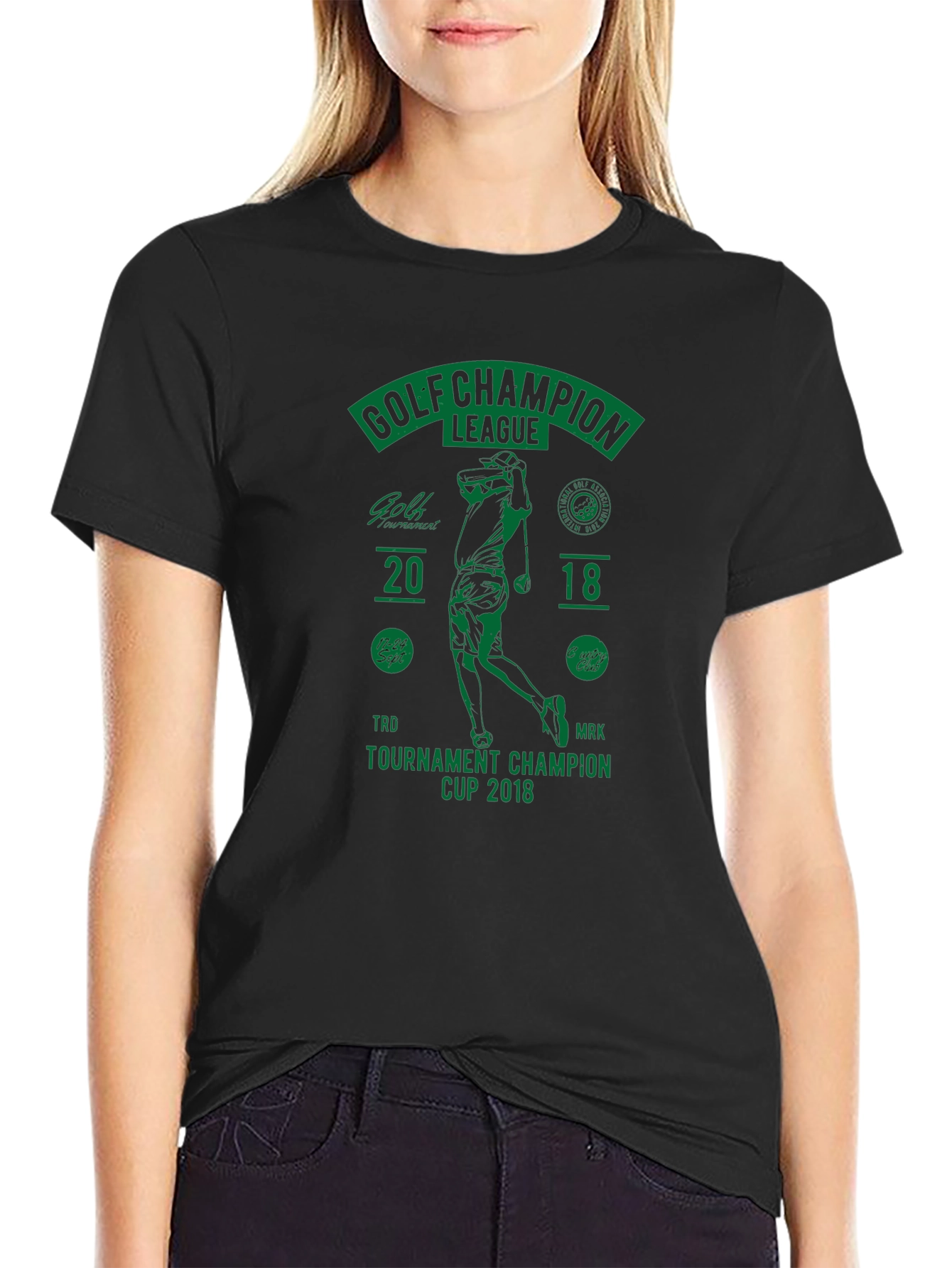 Golf Champion League Black T-Shirt