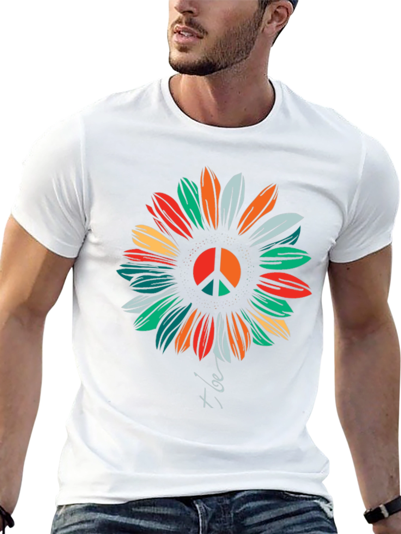 Peace Sunflower Graphic T-Shirt
