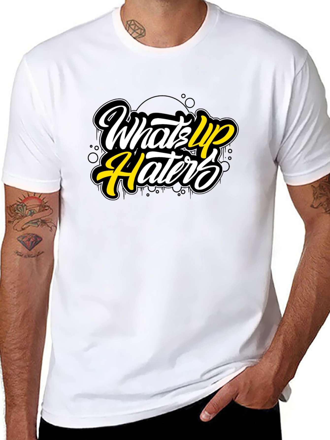 Whats Up Haters Graphic Tee - Black