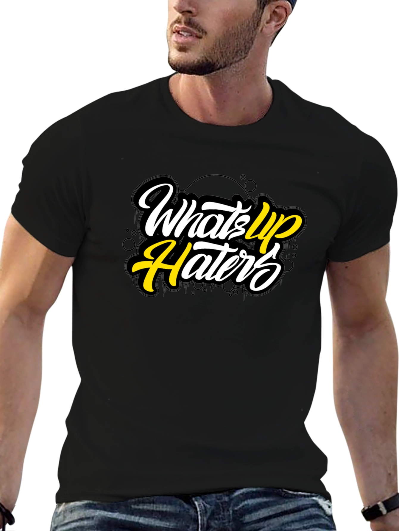Whats Up Haters Graphic Tee - Black