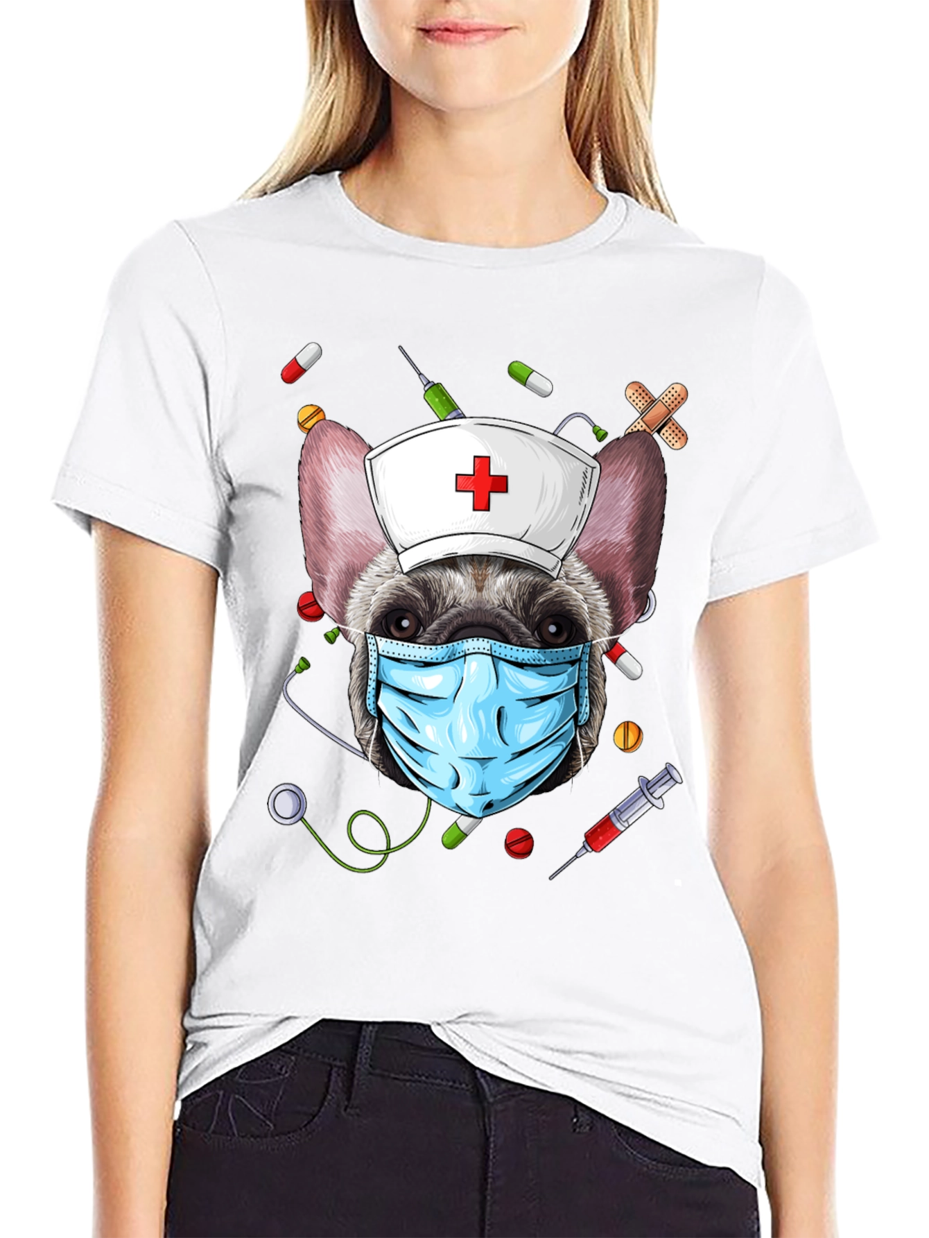 Nurse Dog Graphic T-Shirt