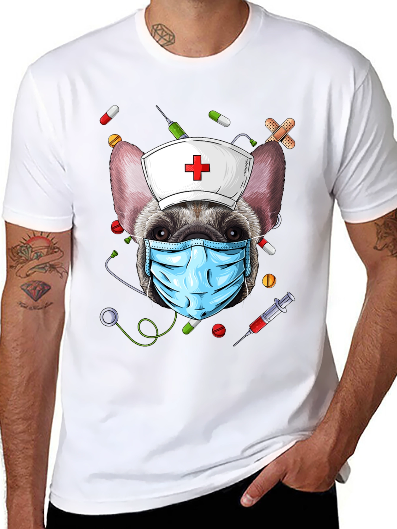 Nurse Dog Graphic T-Shirt