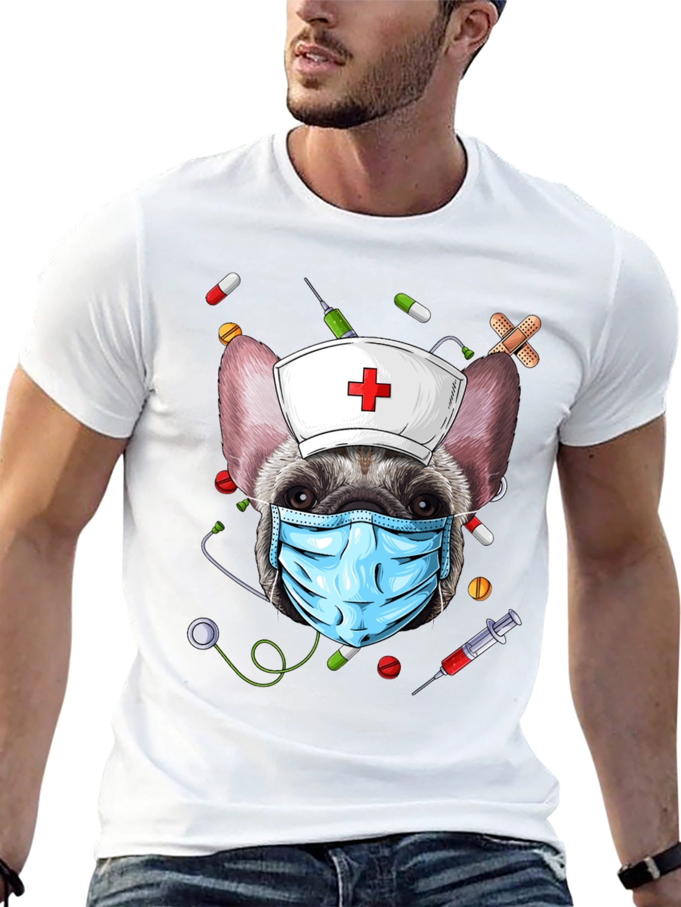 Nurse Dog Graphic T-Shirt