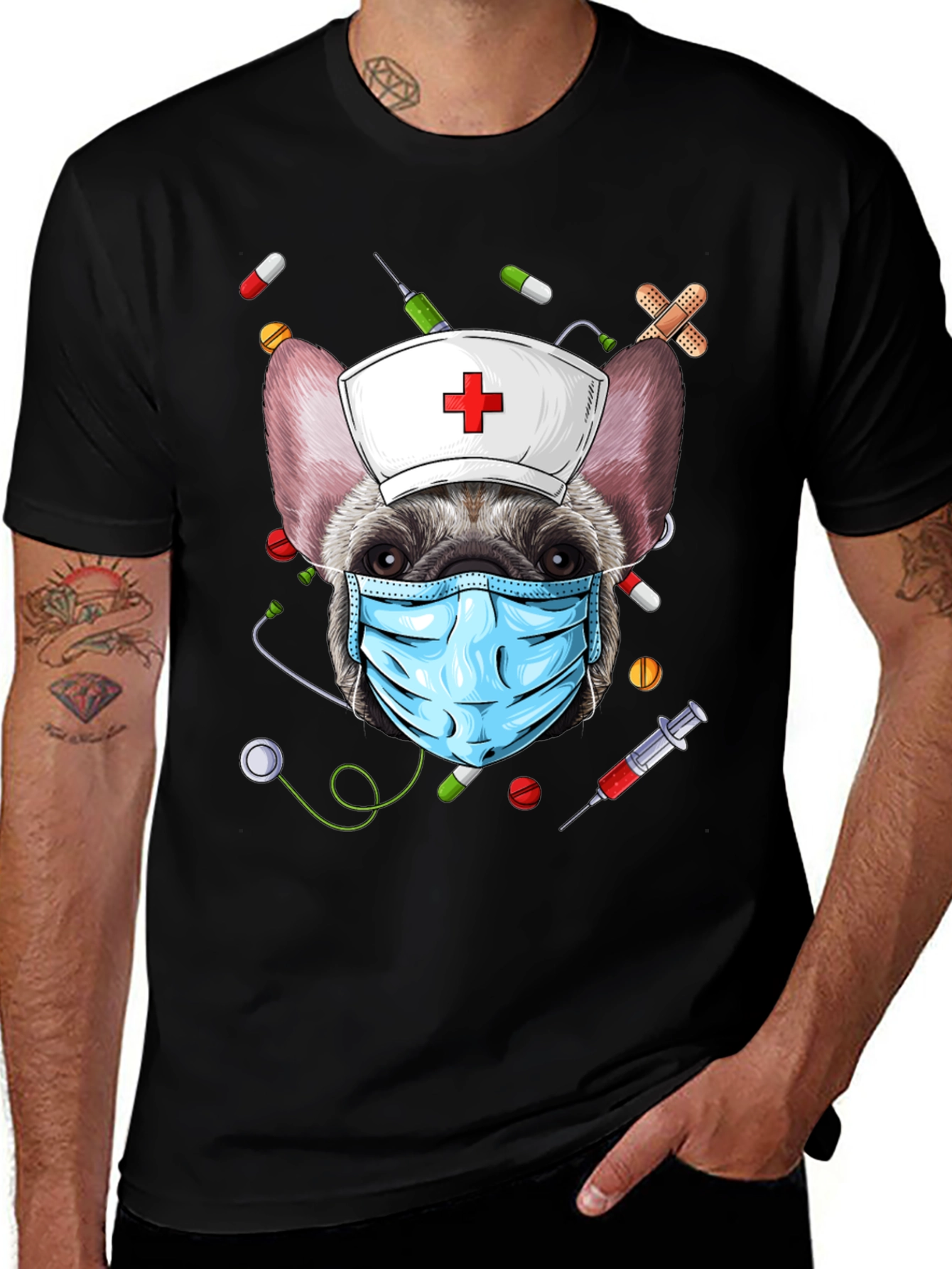 Nurse Dog Graphic T-Shirt
