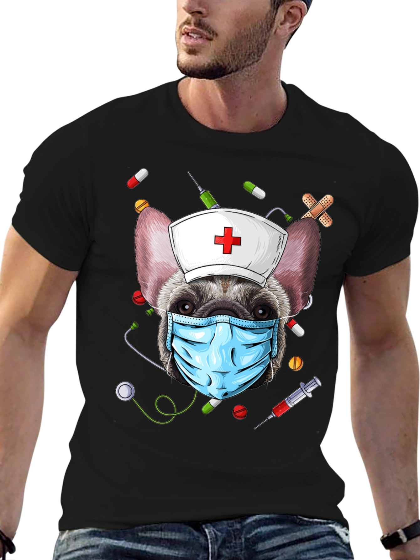 Nurse Dog Graphic T-Shirt