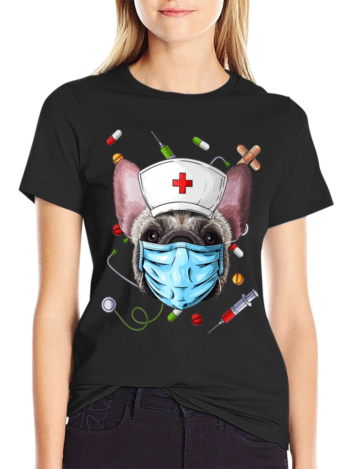 Nurse Dog Graphic T-Shirt