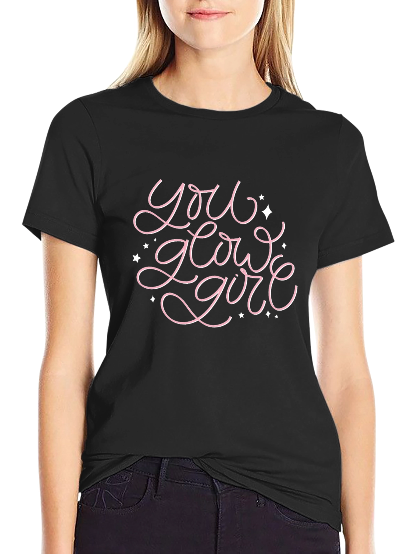 You Glow Girl Black T-Shirt