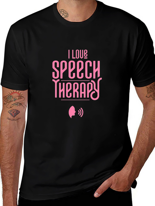 I Love Speech Therapy Black T-Shirt
