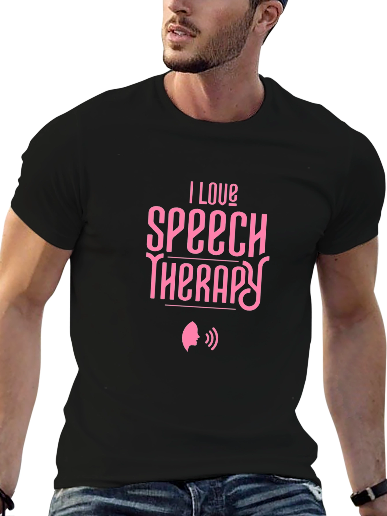 I Love Speech Therapy Black T-Shirt
