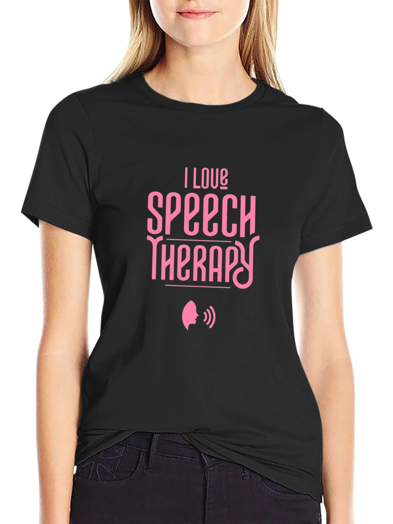 I Love Speech Therapy Black T-Shirt