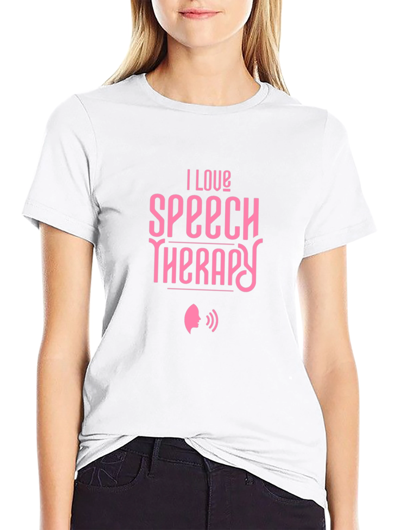 I Love Speech Therapy Black T-Shirt