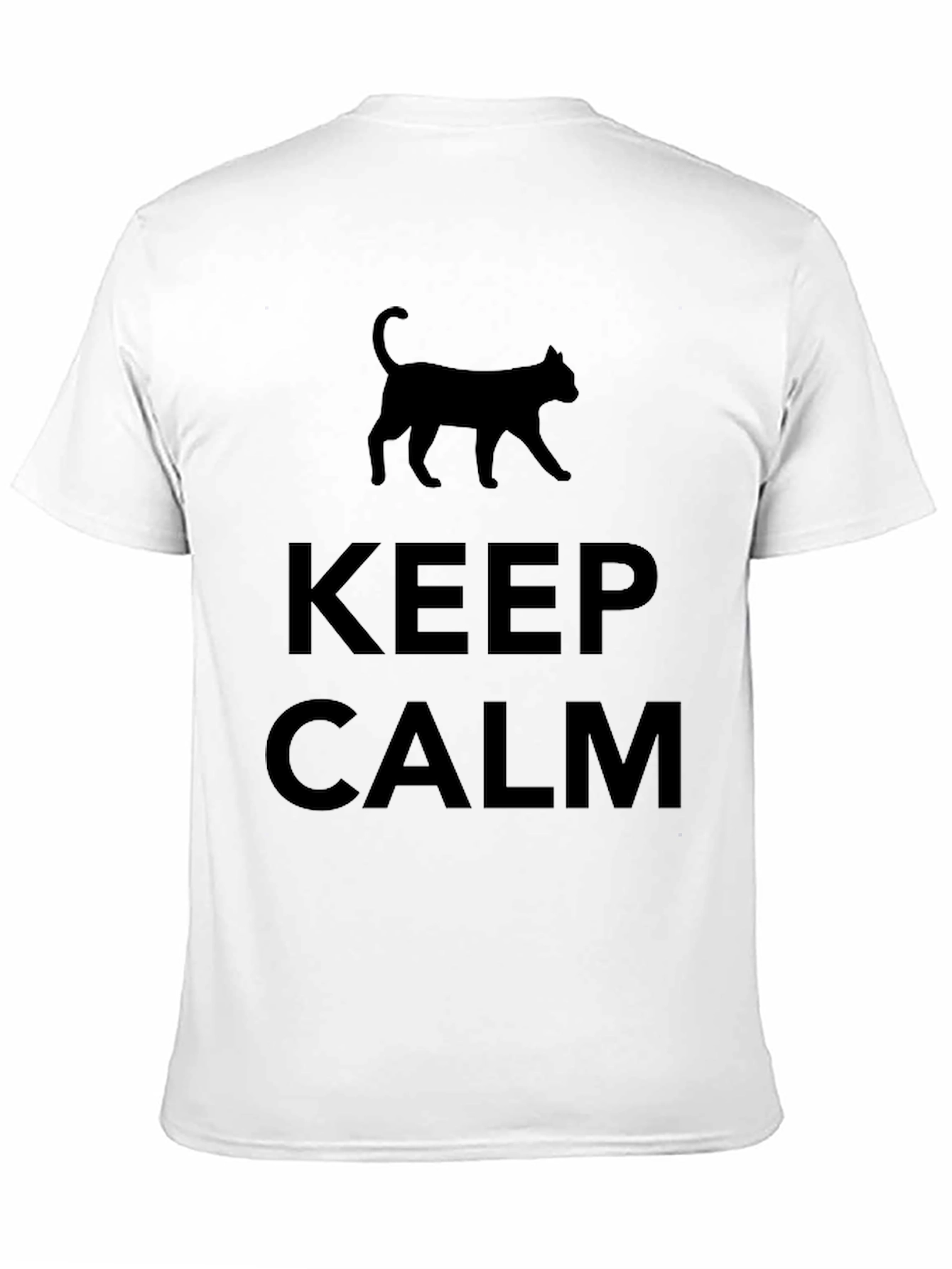 Keep Calm Cat T-Shirt - Mens Black Tee