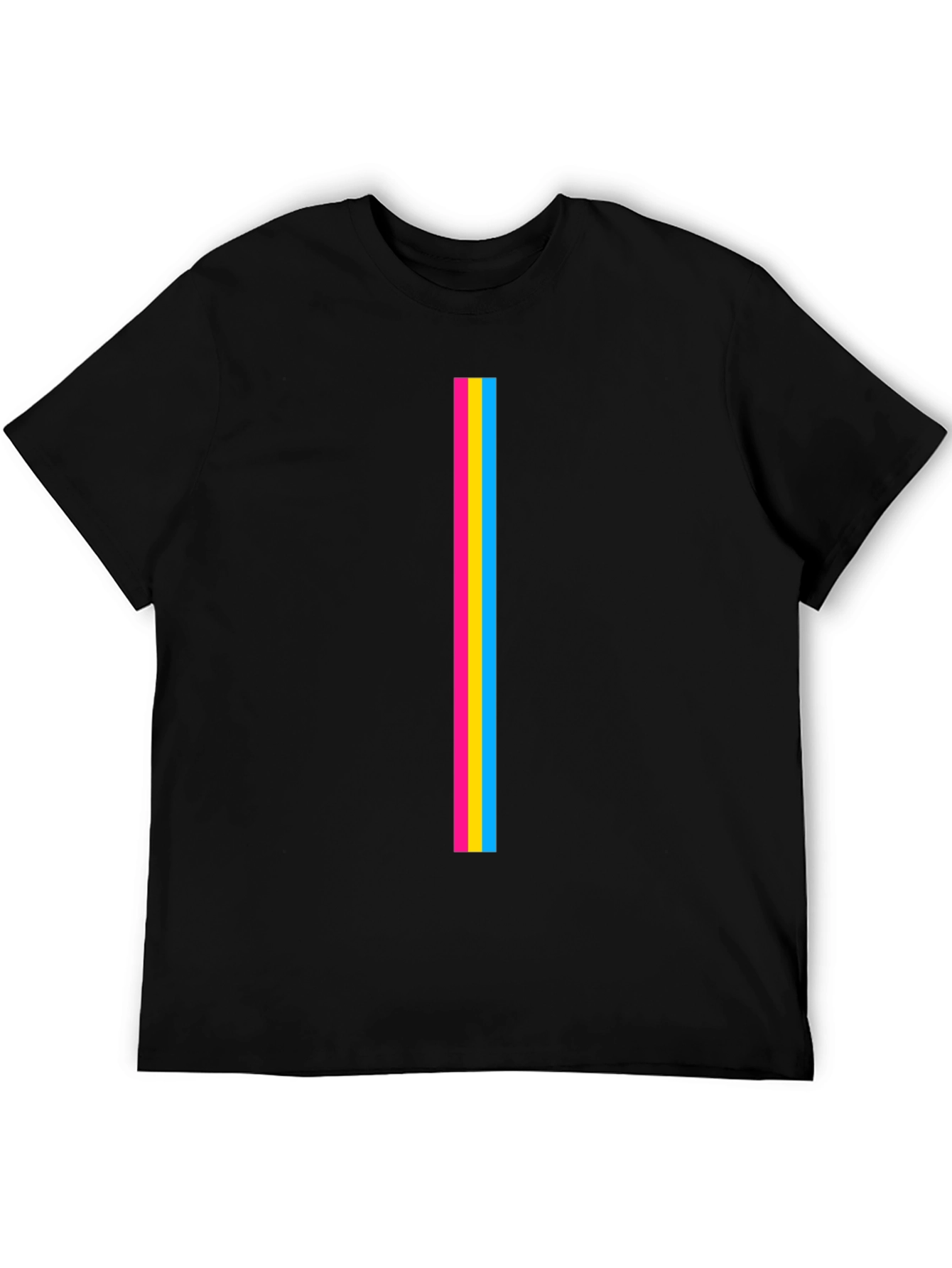 Pan Pride Stripe Graphic Black T-Shirt