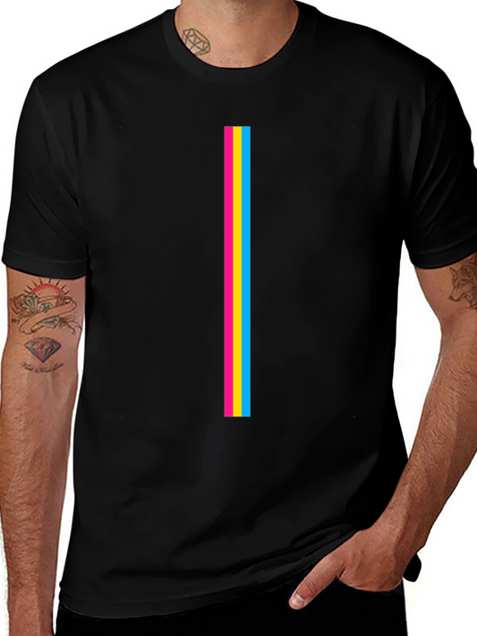 Pan Pride Stripe Graphic Black T-Shirt