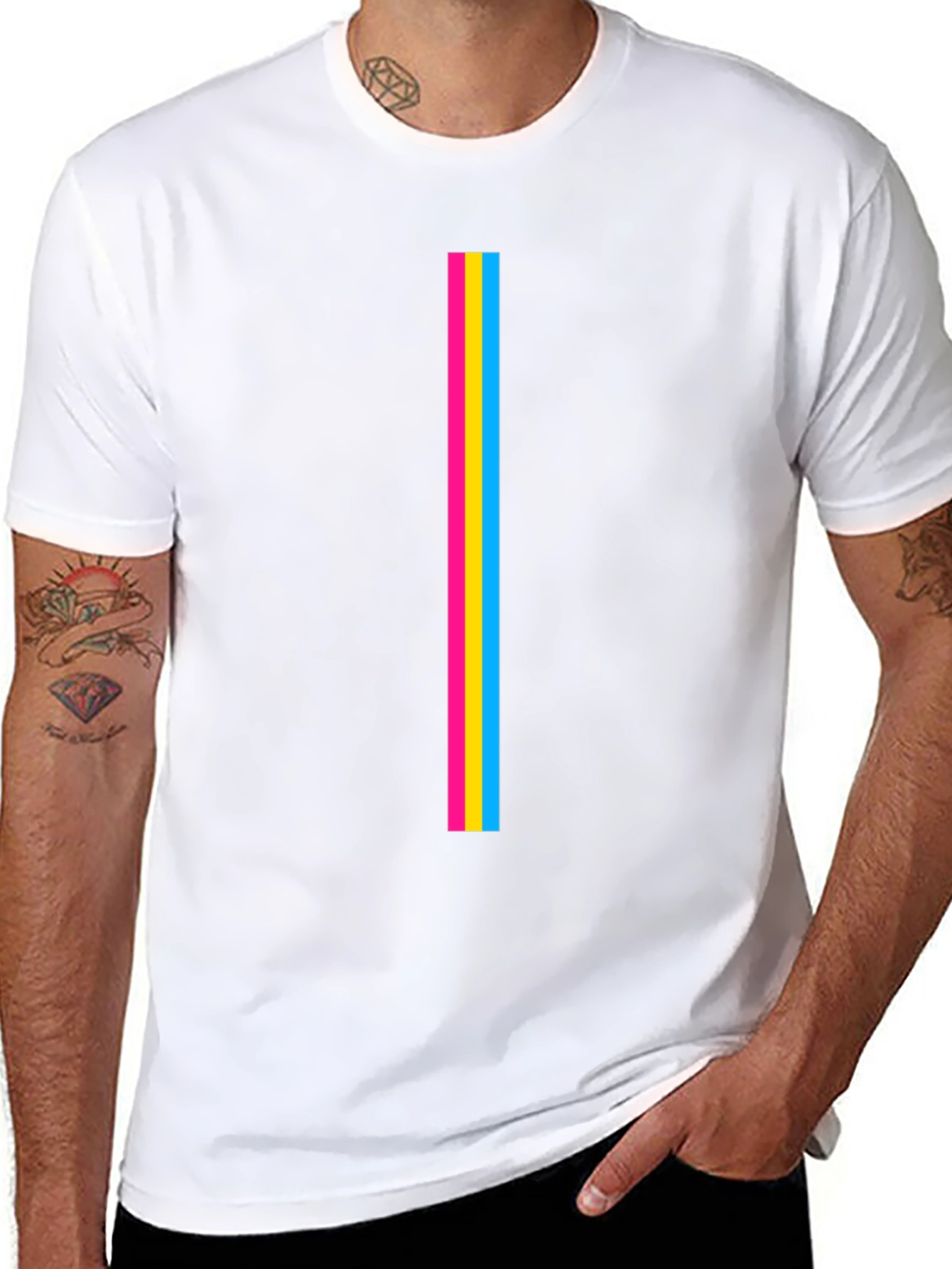 Pan Pride Stripe Graphic Black T-Shirt
