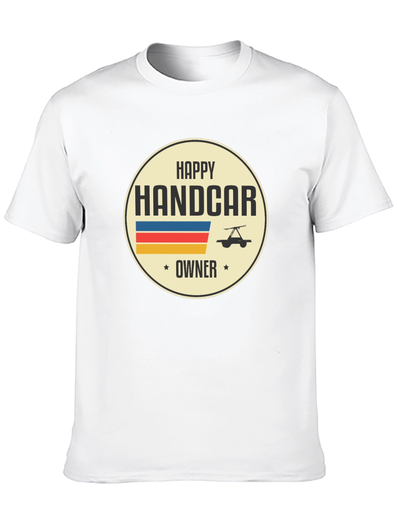 Happy Handcar Owner T-Shirt - Black Graphic Tee