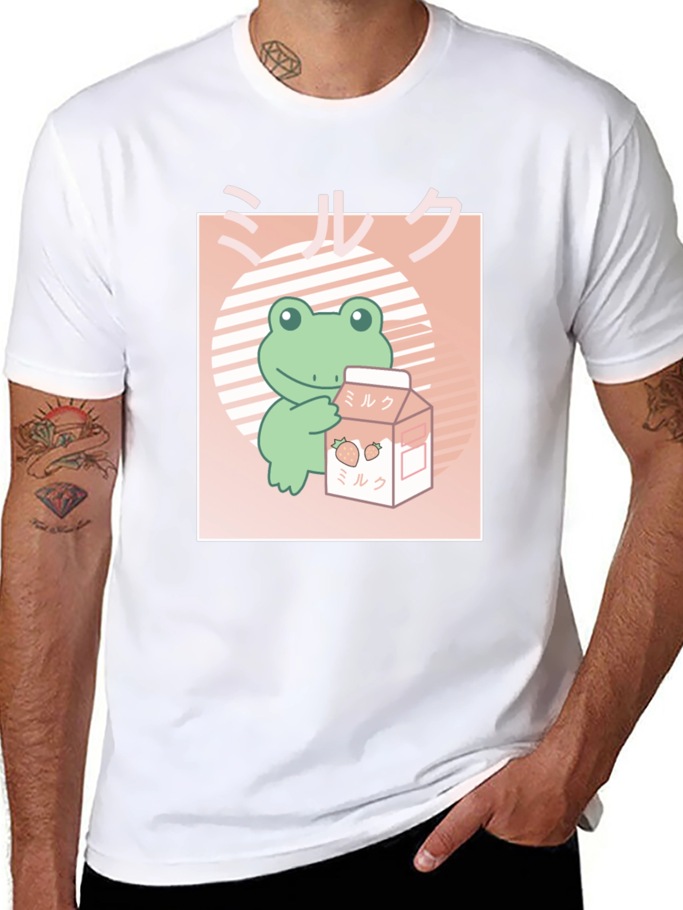Kawaii Frog Strawberry Milk T-Shirt
