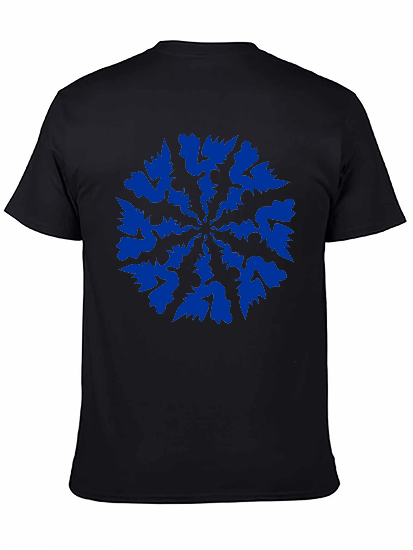 Black Tee with Abstract Blue Graphic