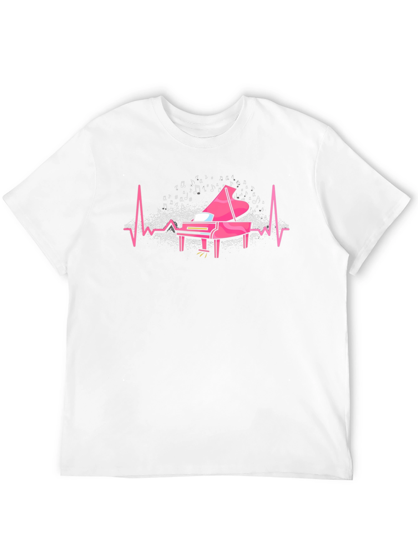 Piano Heartbeat T-Shirt - Music Lover Tee