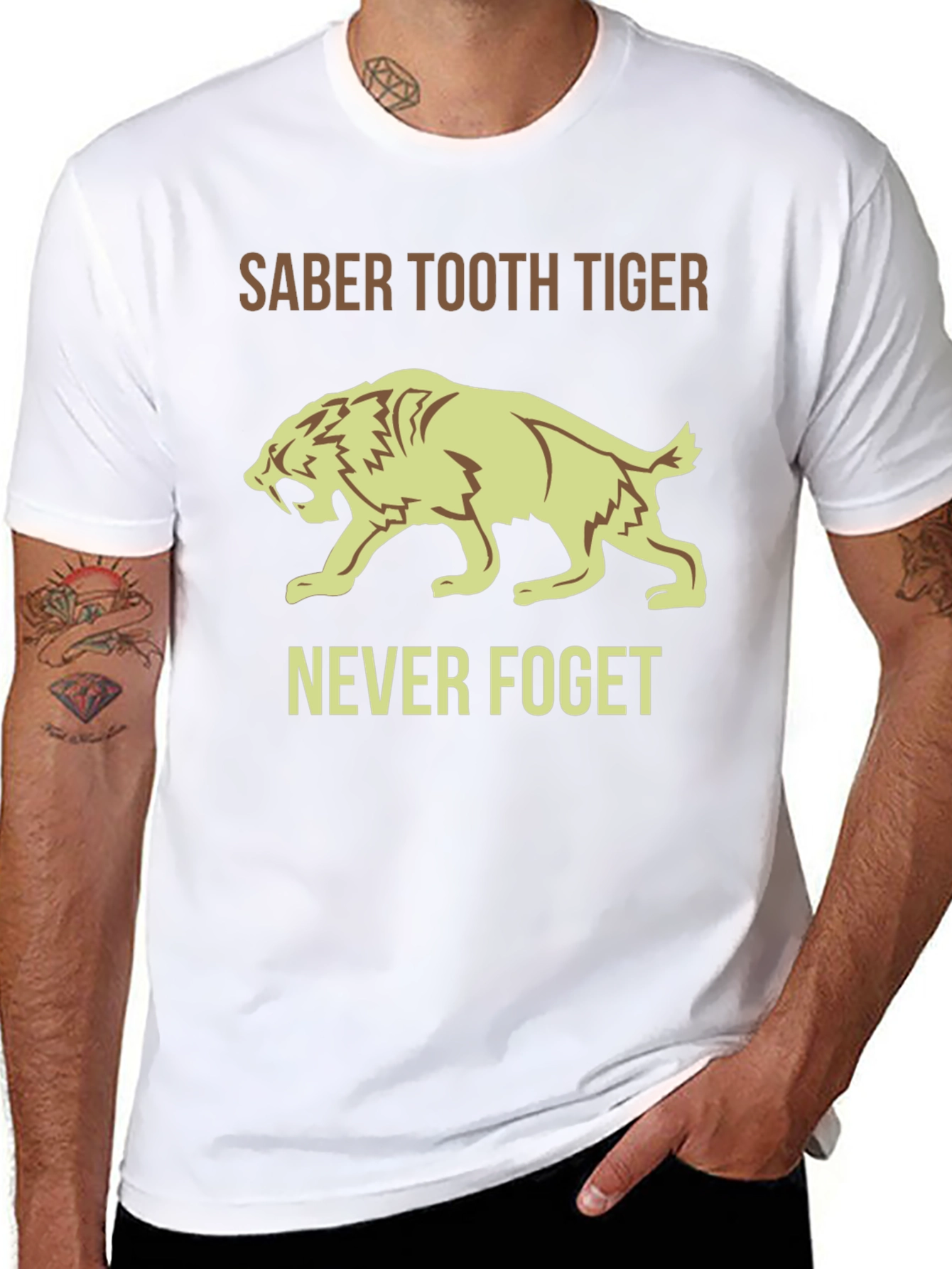 Saber Tooth Tiger Graphic Tee - Never Forget