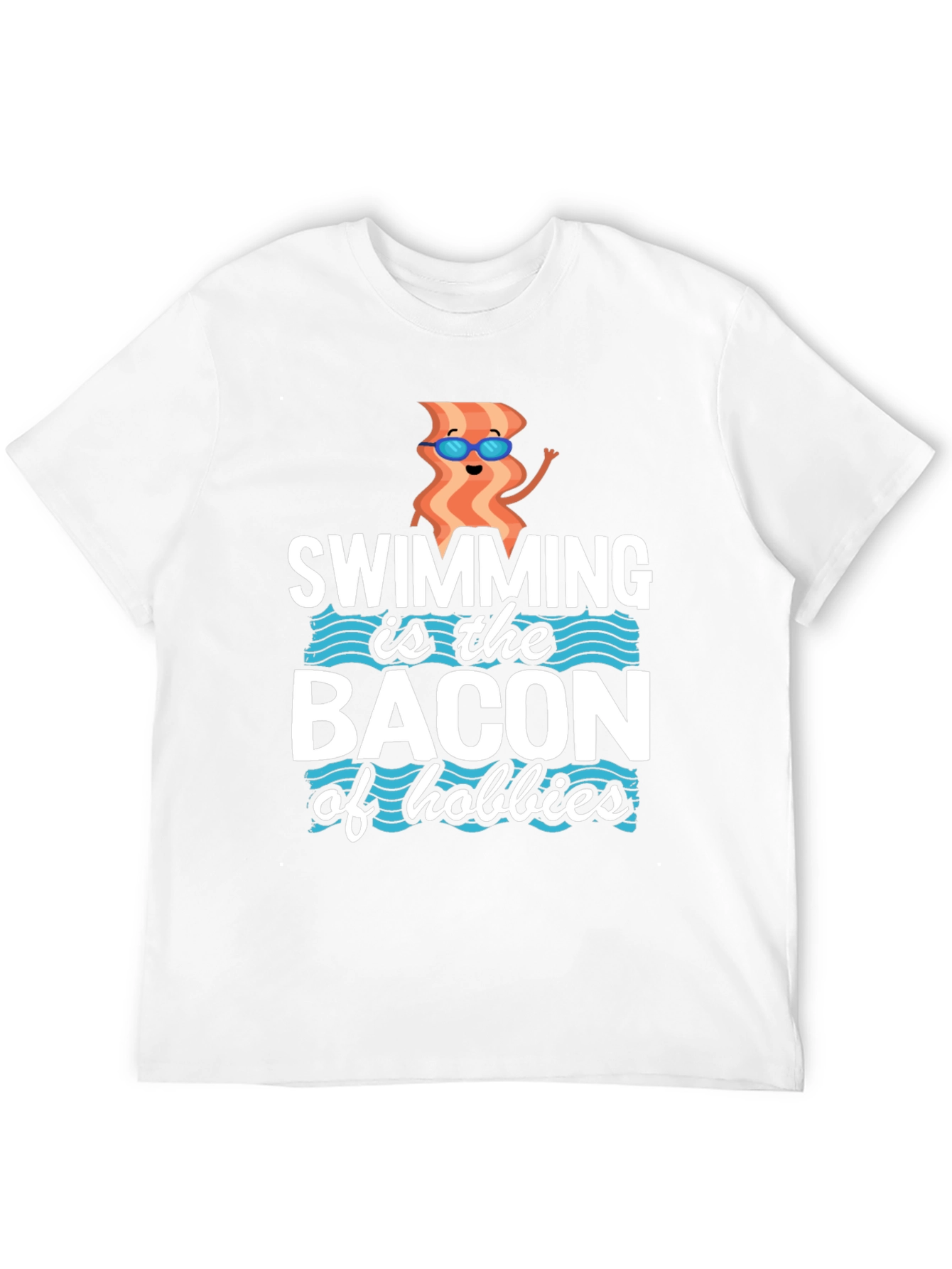 Swimming Bacon Hobbies Graphic Tee - Black